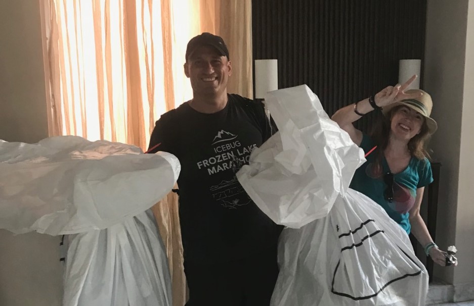 Showing bags with our suitcases which arrived 4 days late to Jordan