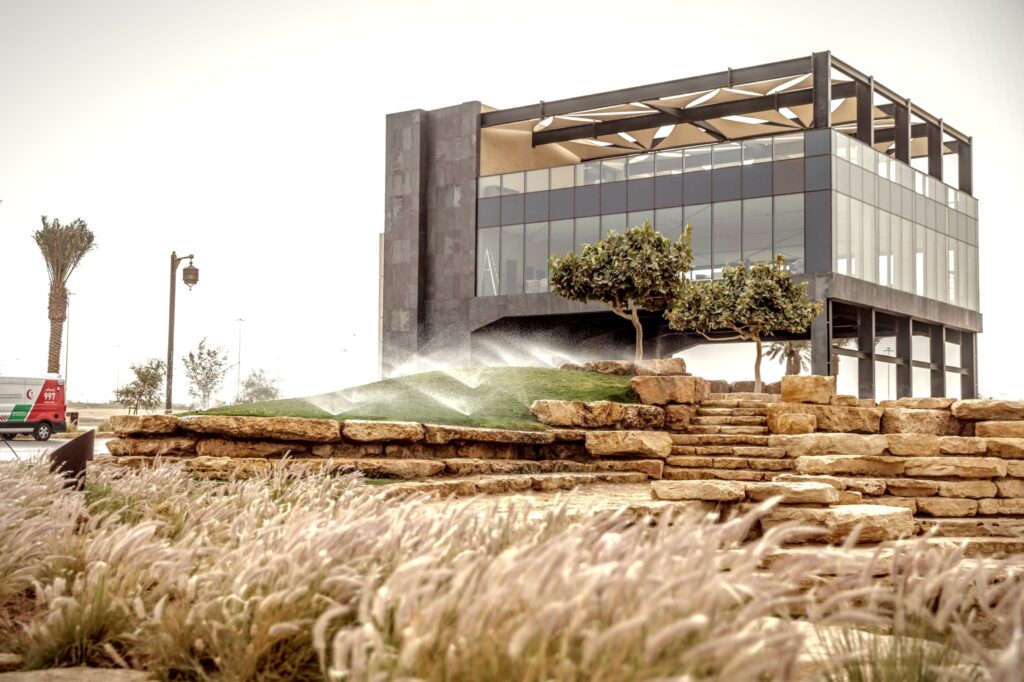 Modern building in Ryhad, part of the sights along the marathon course for 2022