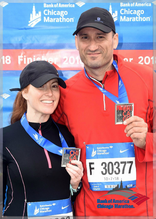 The running ginger and Roger in the Berlin Marathon