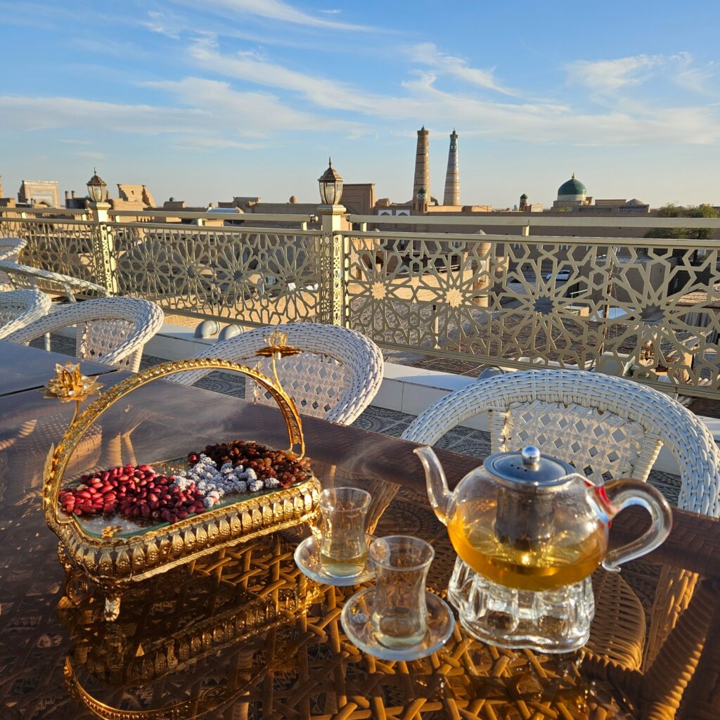 Hotel terrace in Khiva in 2024