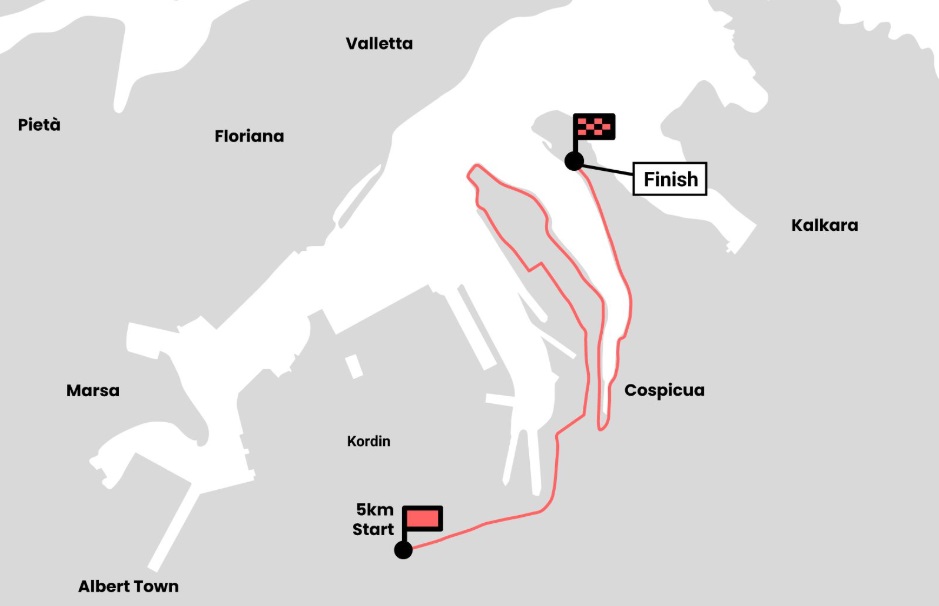 Malta 5k 2025 Race Course