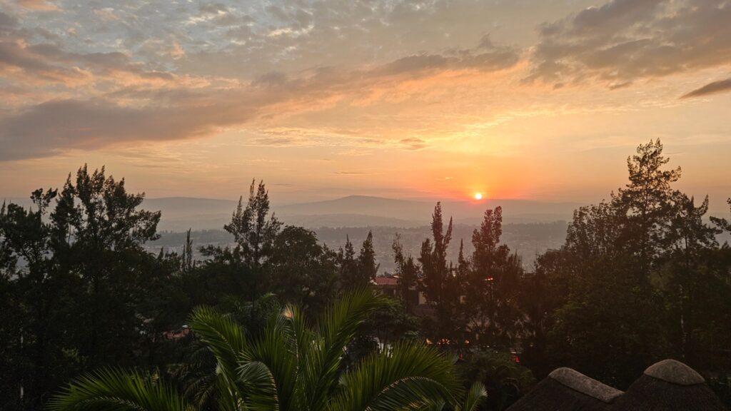 Sunrise before the Kigali International Peace Marathon in June 2025