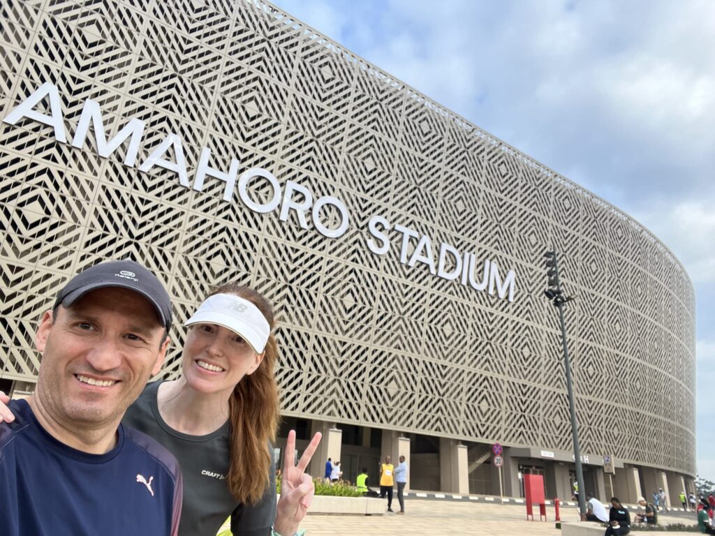Running the Kigali International Peace Marathon in June 2025, Rwanda