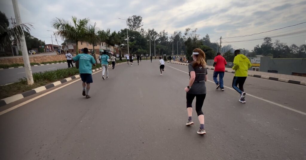 Running the Kigali International Peace Marathon in June 2025, Rwanda