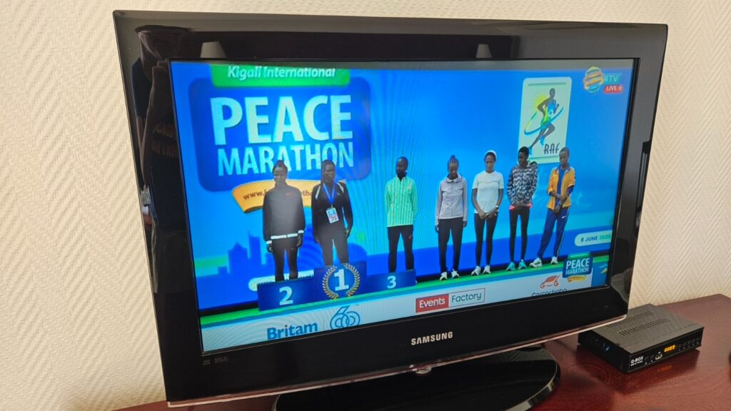Kigali International Peace Marathon in June 2025, Rwanda, awards on TV