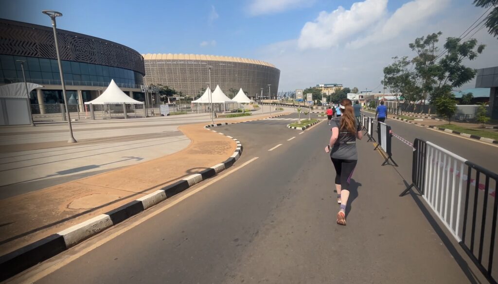 Running the Kigali International Peace Marathon in June 2025, Rwanda