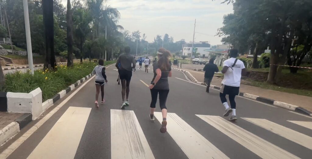 Running the Kigali International Peace Marathon in June 2025, Rwanda