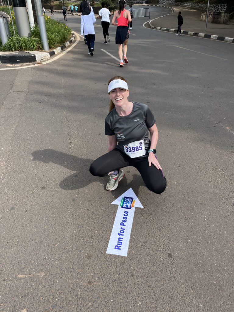 Running the Kigali International Peace Marathon in June 2025, Rwanda