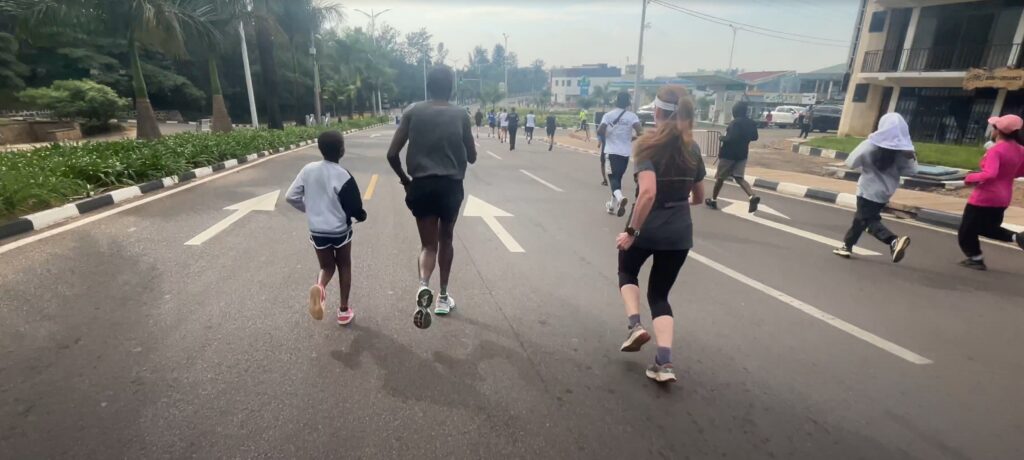 Running the Kigali International Peace Marathon in June 2025, Rwanda