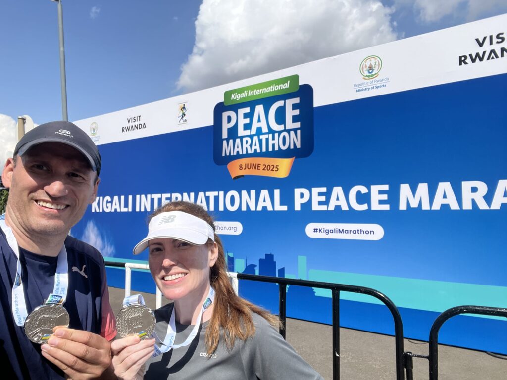 Running the Kigali International Peace Marathon in June 2025, Rwanda