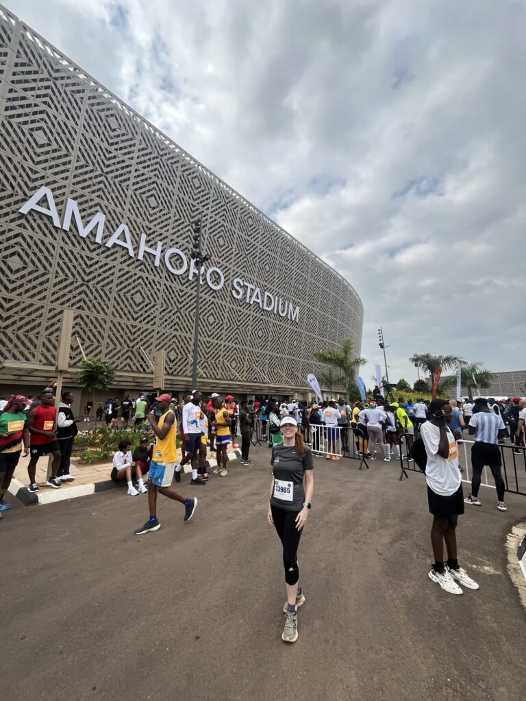 Running the Kigali International Peace Marathon in June 2025, Rwanda