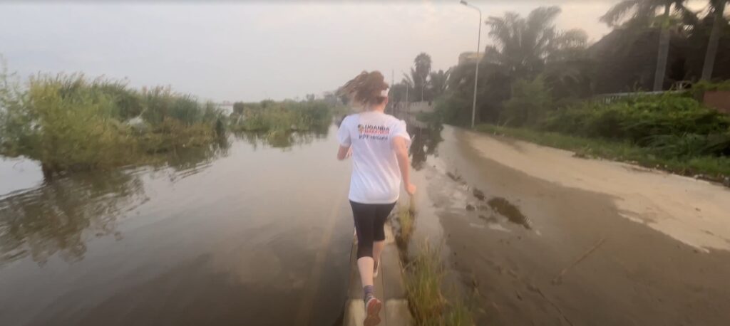 Running along the shore of Lake Tanganika in Bujumbura, Burundi, in June 2025
