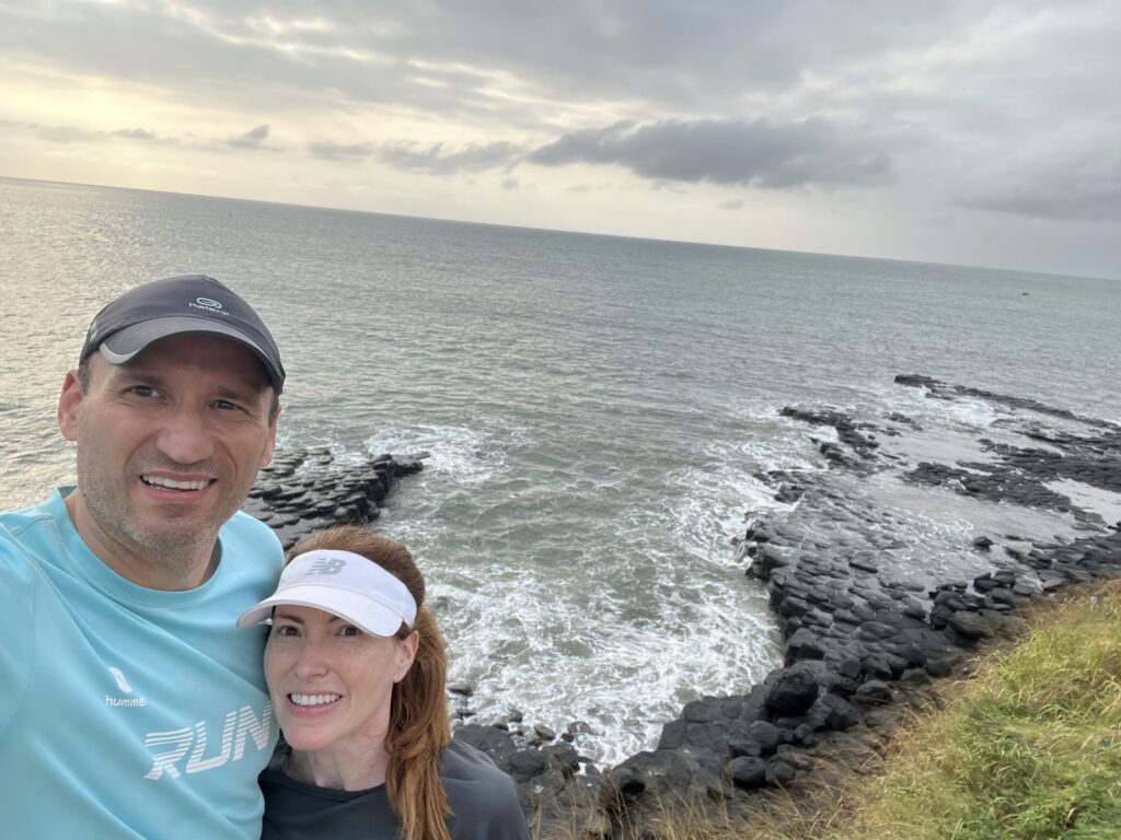 Running in Sao Tomé in June 2025, along the coast at sunrise