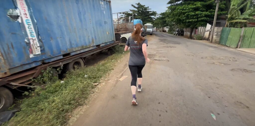 Running in Sao Tomé in June 2025, along the coast at sunrise