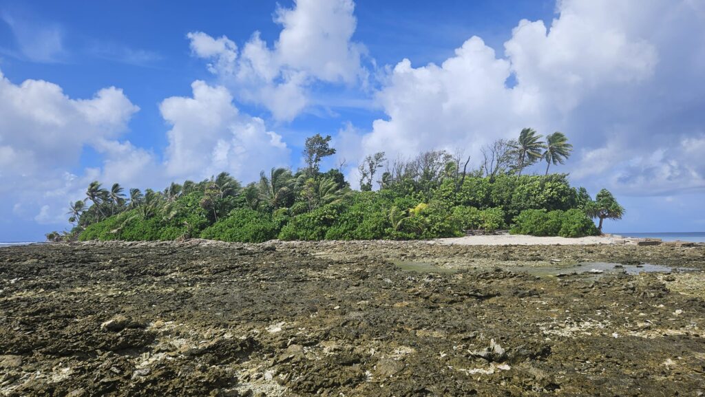 Scenic image of Tuvalu, the least visited country of the world, in the Pacific, in September 2025.