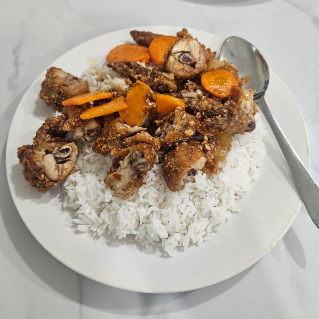 Local dish in Tuvalu, the least visited country of the world, in the Pacific, in September 2025.