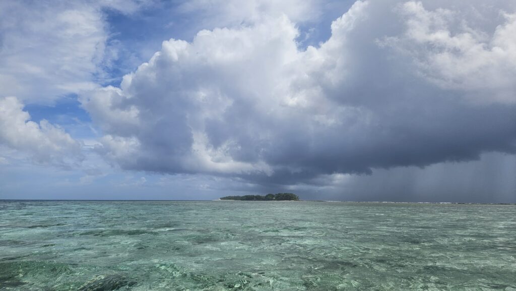 Scenic image of Tuvalu, the least visited country of the world, in the Pacific, in September 2025.
