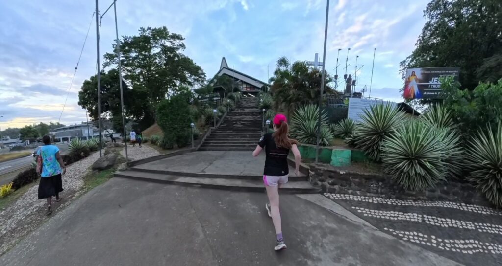 The running ginger running in Honiara, the Solomon Islands.