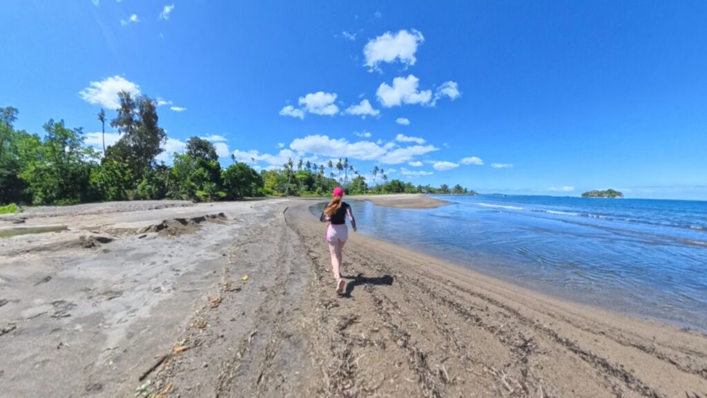 Images of our scenic trail 4k run from Mele Waterfalls to Mele Beach trough Devil's Point Road in Vanuatu