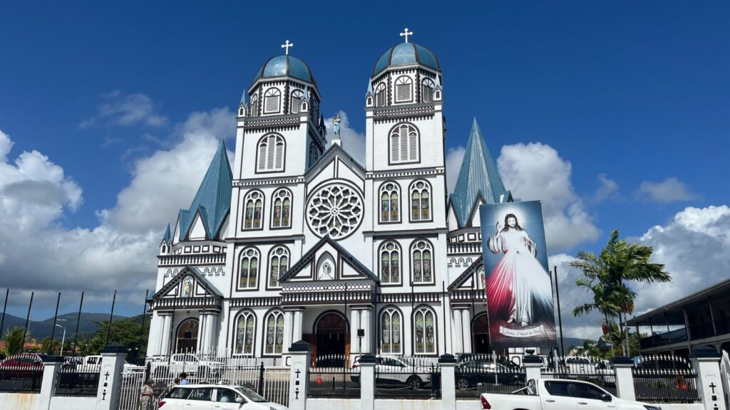 Iconic images of Samoa in 2025 during our trip in August. Cathedral in Apia.
