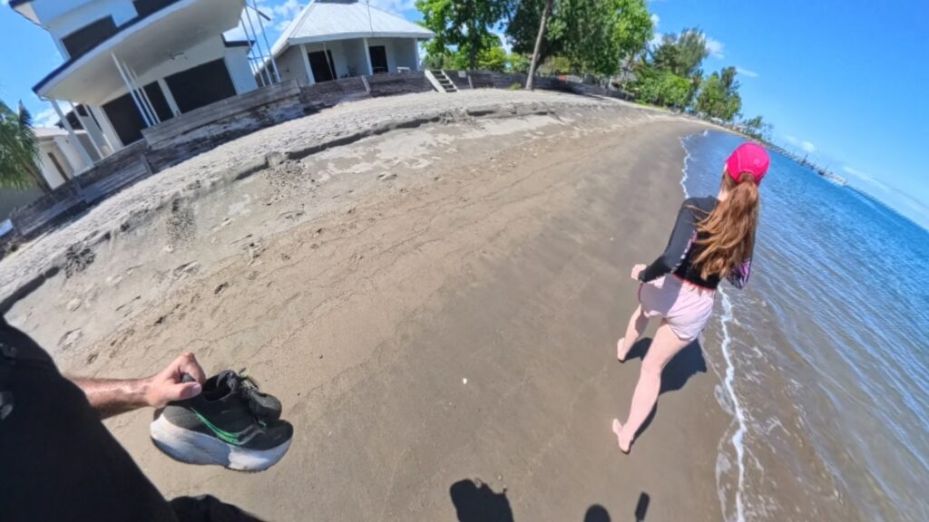 Images of our scenic trail 4k run from Mele Waterfalls to Mele Beach trough Devil's Point Road in Vanuatu