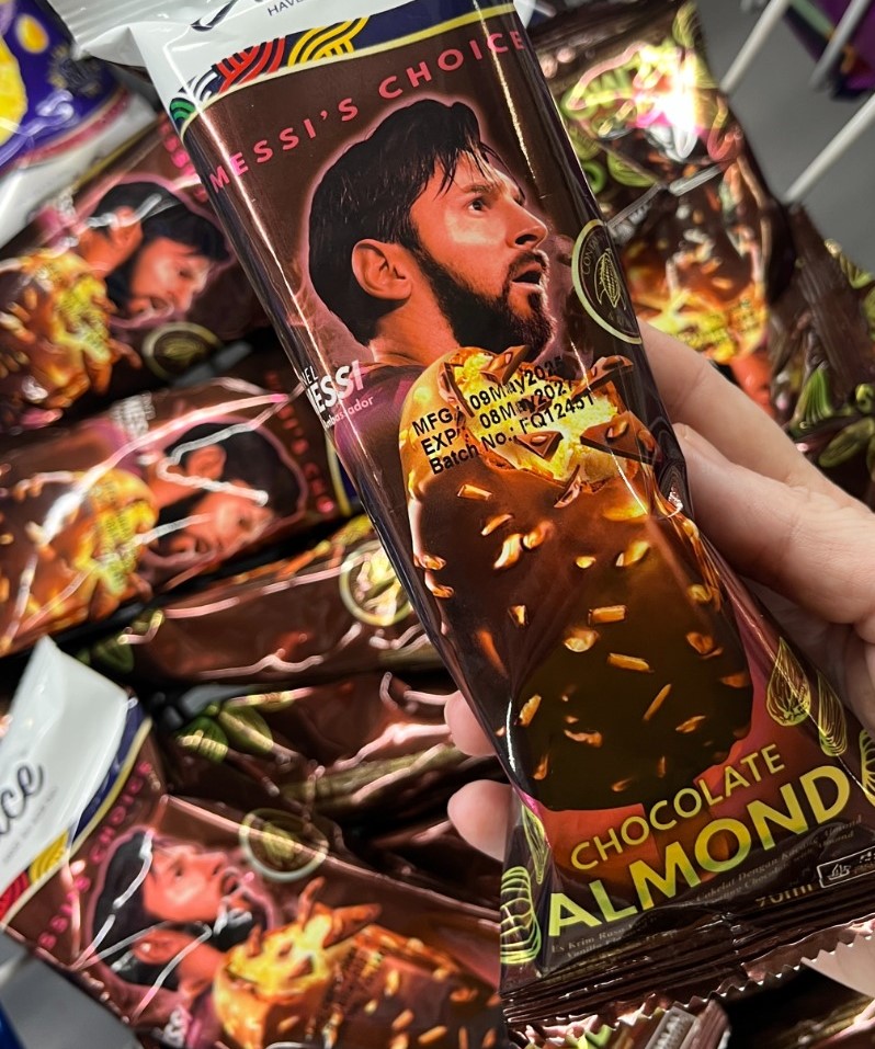 Messi-themed icecream in Port Vila, Vanuatu.