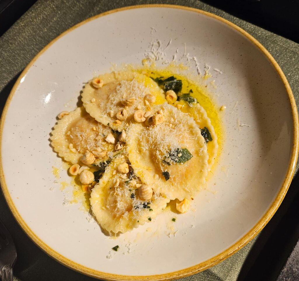 Pasta dish for carboloading previous to the Sydney marathon. In-room pricey dinning in the Sofitel Wentsworth Hotel. 