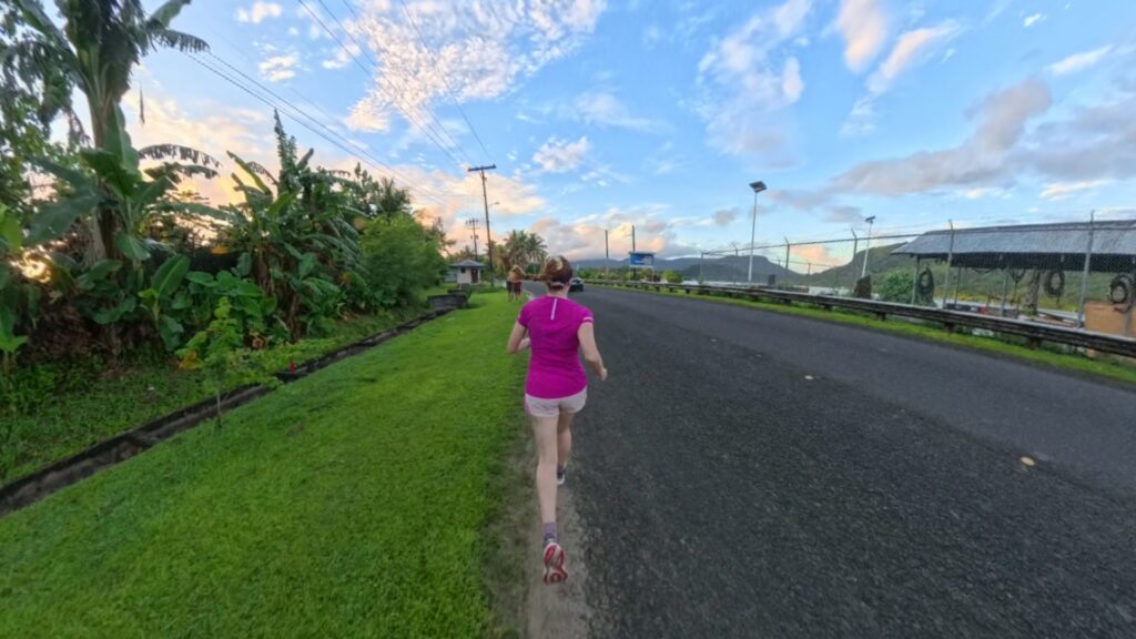The running ginger running in Pohnpei, Micronesia.