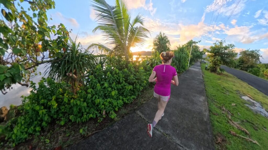 The running ginger running in Pohnpei, Micronesia.