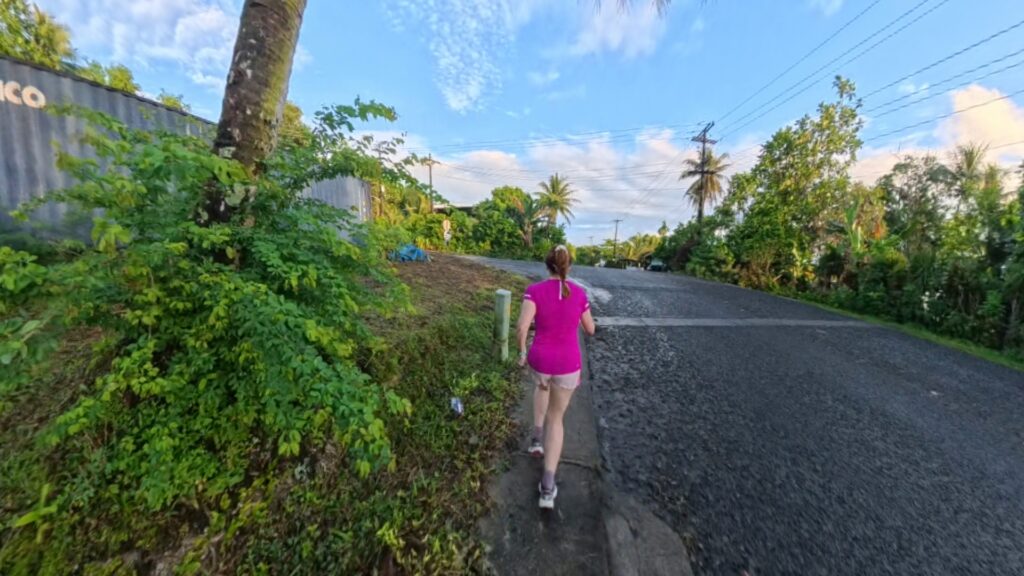 The running ginger running in Pohnpei, Micronesia.