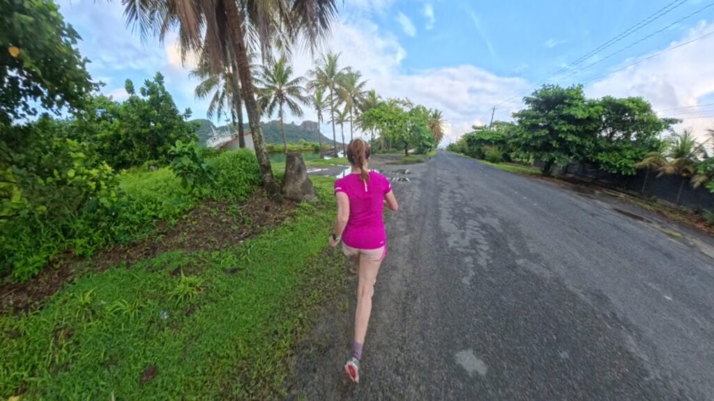 The running ginger running in Pohnpei, Micronesia.