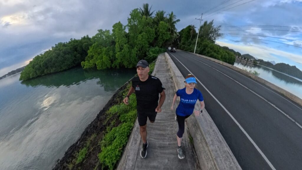 The running ginger running in Koror, Palau