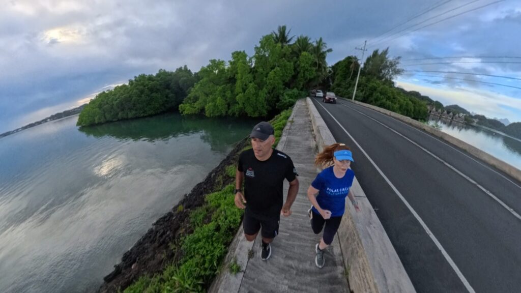 The running ginger running in Koror, Palau