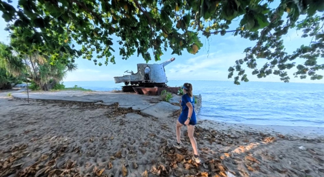 Running in Betio, Kiribati