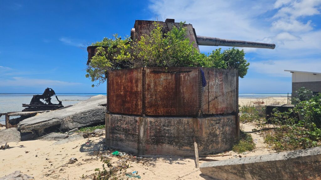 Images of Betio in Kiribati in 2025. Visiting old Japanese relics of WWII and scenes of life in Betio.