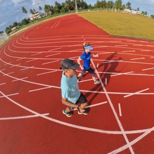 The running ginger running in the Track and Field in Majuro the Marshall Islands in 2025