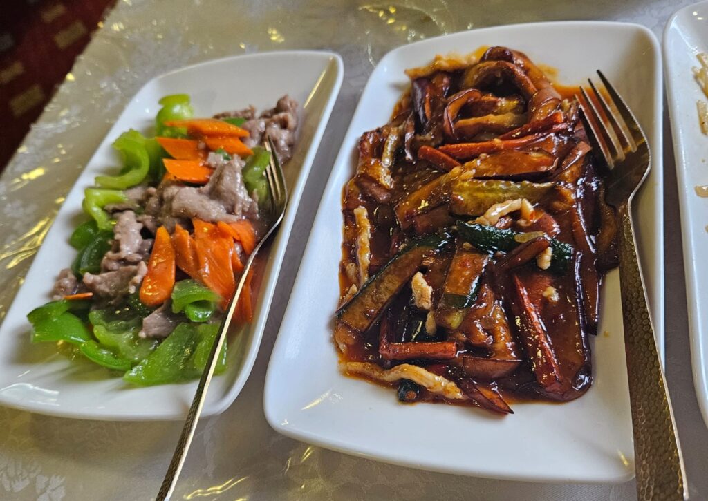 Chinese dishes in a Chinese Restaurant in Pohnpei in Micronesia. "China Star" Restaurant