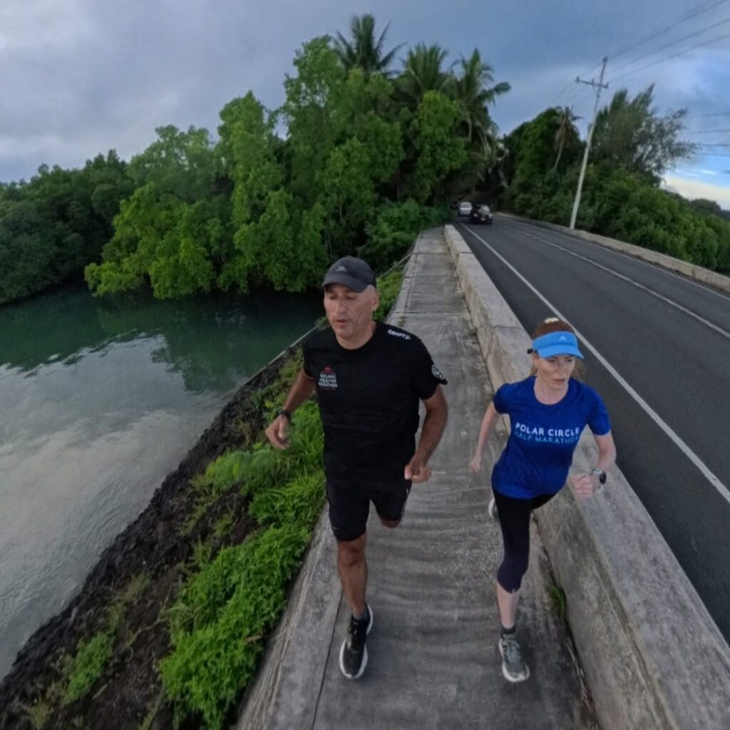 The running ginger running in Koror, Palau