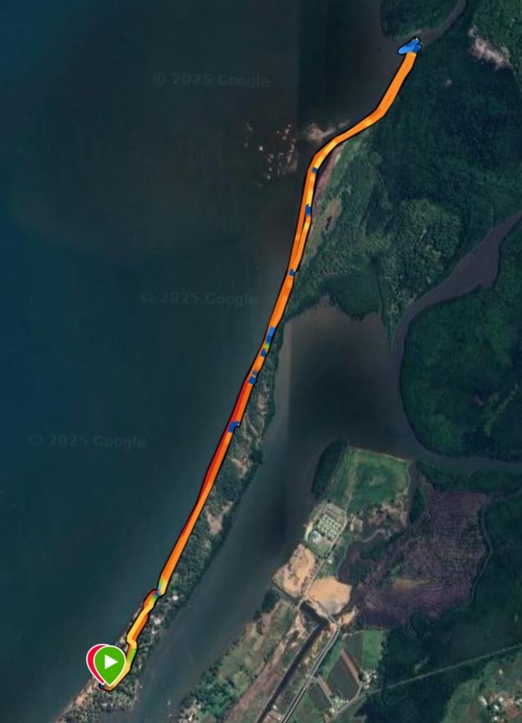 Route map for our 6k run in Fiji: Sonaisoli Island, Double Tree by Hilton Resort. 