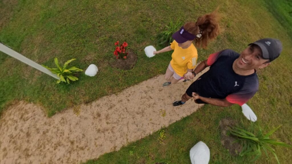 Images of our run in Sonaisoli Island in Fiji, in the Double Tree by Hilton resort and the island. Recommended 6k run in Fiji. Running down the aisle - running trough a Wedding Chapel!