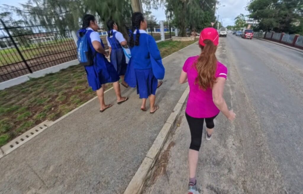 The running ginger running in Nuku'alofa, in Tonga. 6,5 kilometers run.