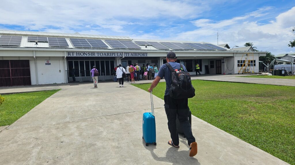 Funafuti airport in Tuvalu. Images of the trip to Tuvalu, the least visited country in the world. Taking several Fiji Airways planes