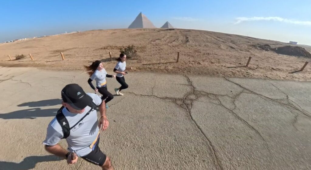 The Running Ginger in the Marazeh Pyramids Half Marathon in Gizah in 2025