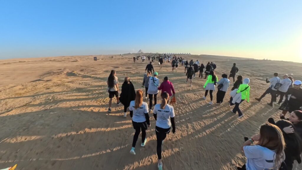 The Running Ginger in the Marazeh Pyramids Half Marathon in Gizah in 2025