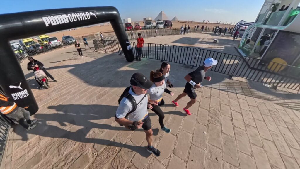 The Running Ginger in the Marazeh Pyramids Half Marathon in Gizah in 2025