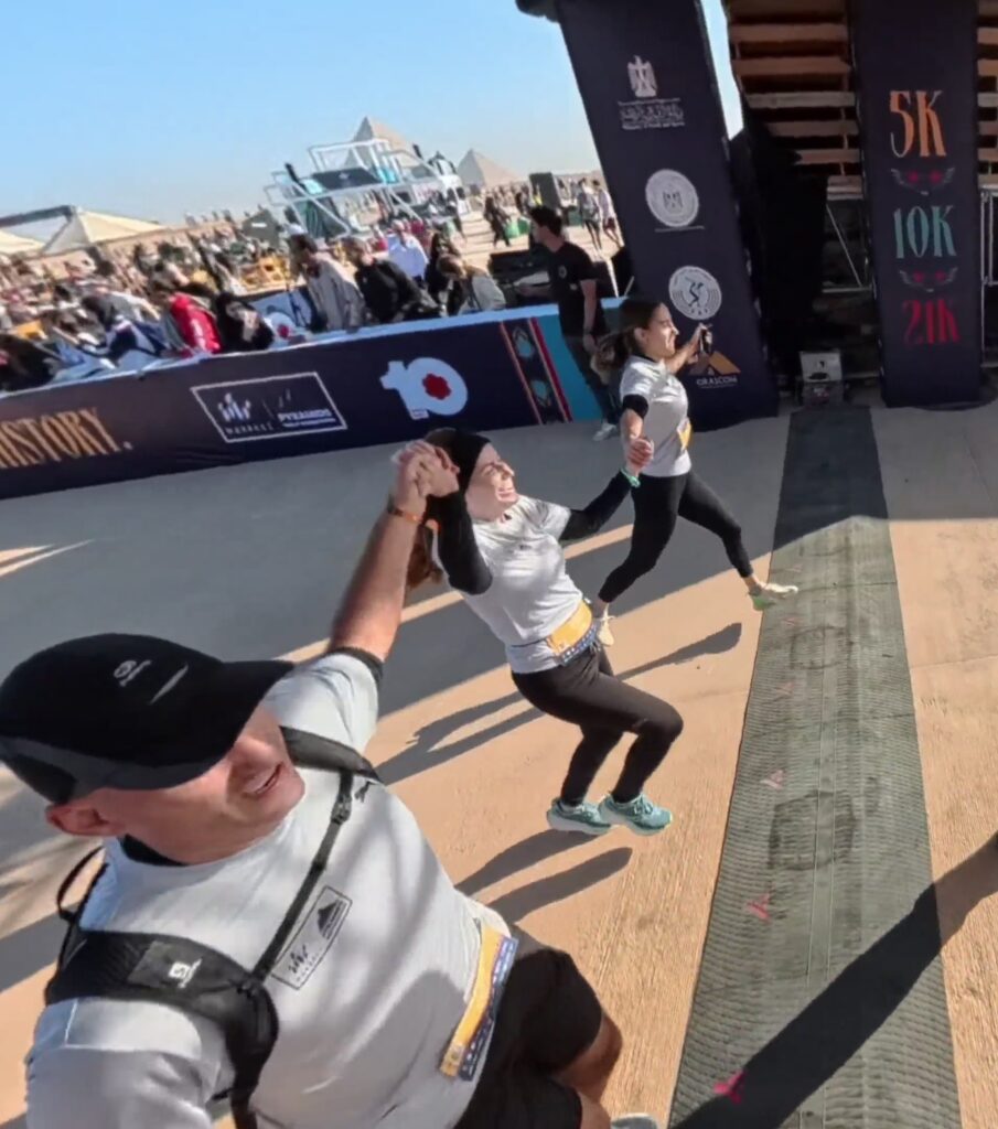 The Running Ginger in the Marazeh Pyramids Half Marathon in Gizah in 2025