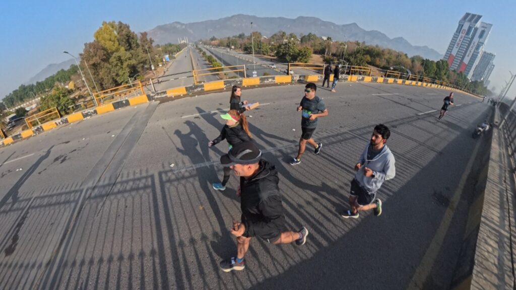 The running ginger in Islamabad Marathon in pakistan in 2026. Third place female overall.