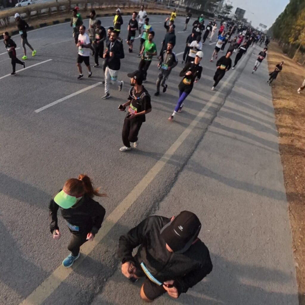 The running ginger in Islamabad Marathon in pakistan in 2026. Third place female overall.