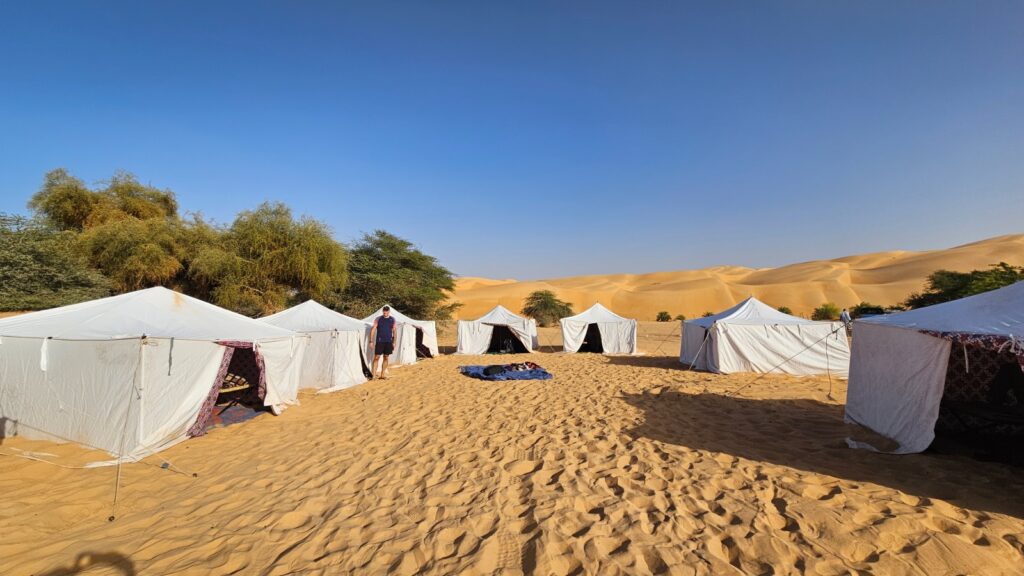 Camp in the Azouega Dunes in Mauritania in 2026