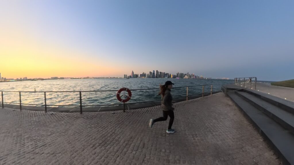 The running ginger running in Doha, Qatar in 2026. Recommended scenic route to run in Qatar. 5k to 15k.